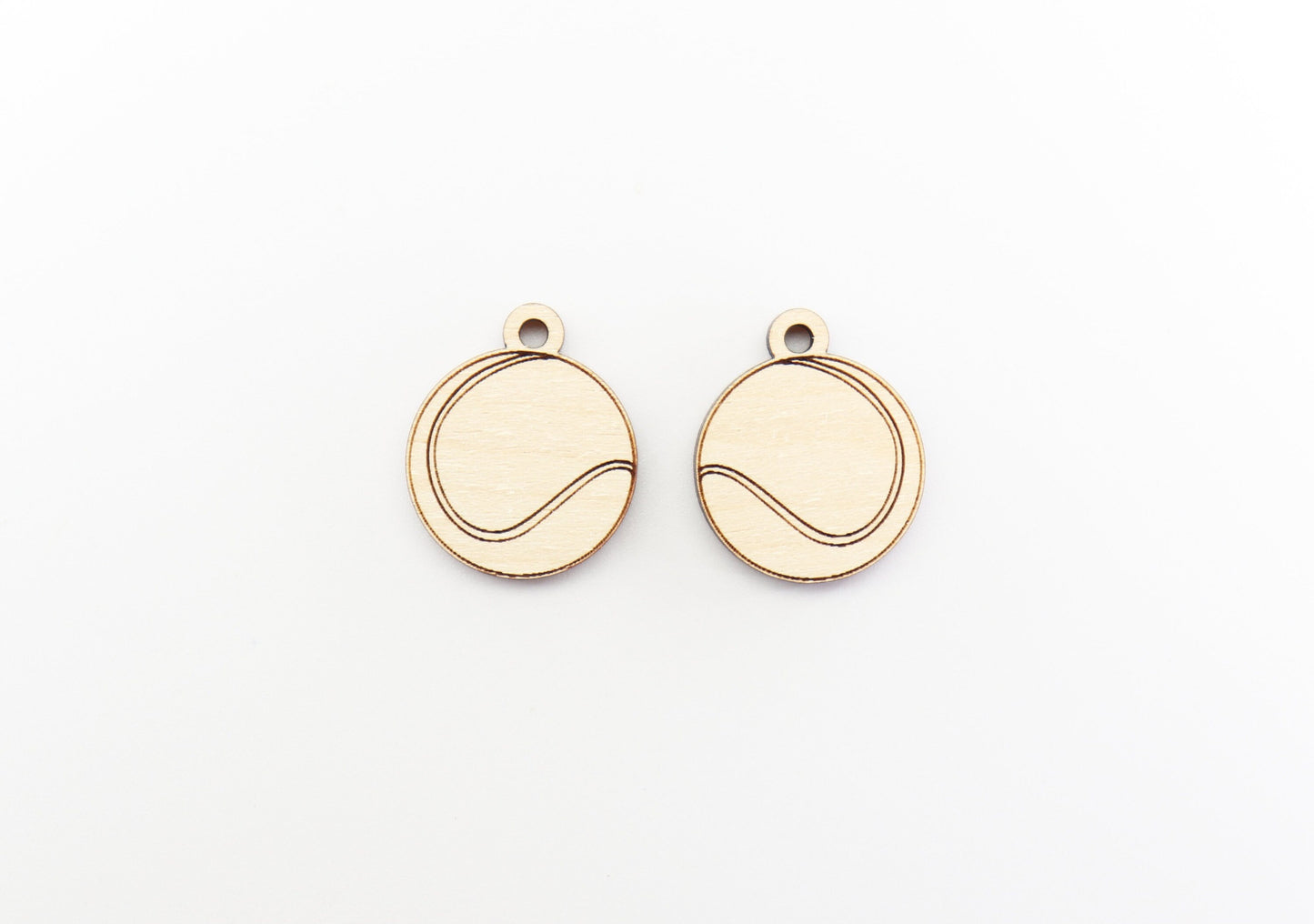 Tennis earring blanks, wood cutouts, sold per pair