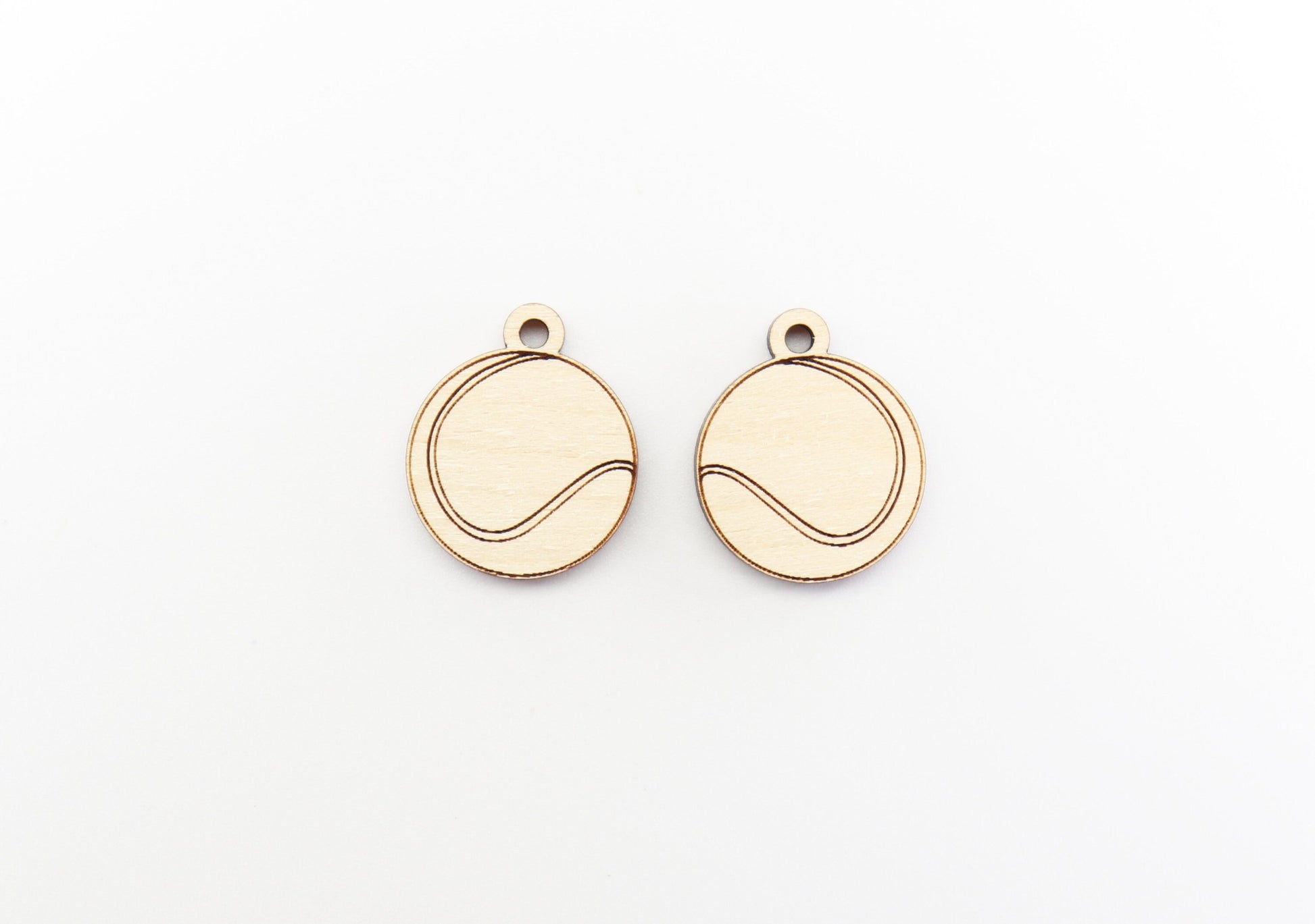 Tennis earring blanks, wood cutouts, sold per pair