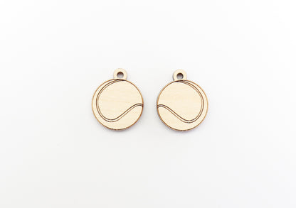 Tennis earring blanks, wood cutouts, sold per pair