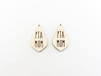 PTA mom earring blanks, wood cutouts, earring blanks