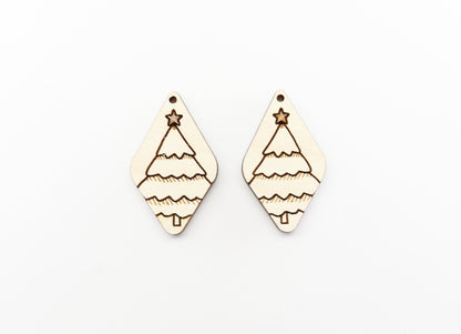 Christmas tree earring blanks, wood blanks