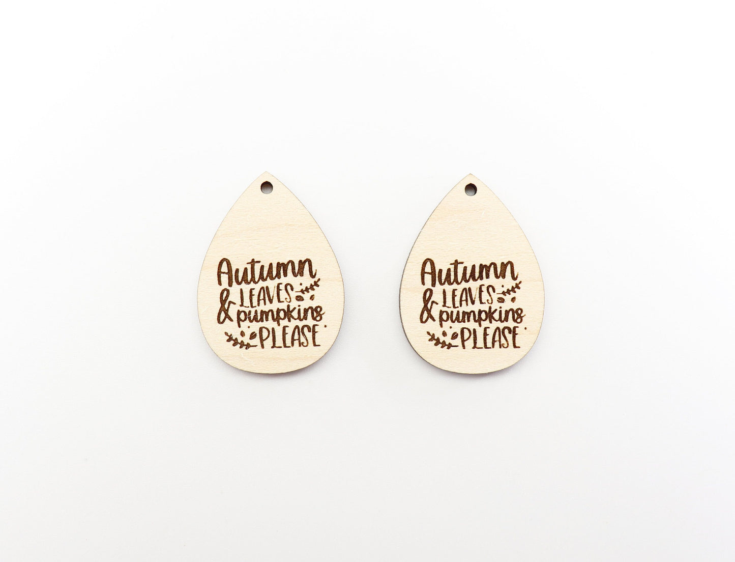 Autumn teardrop blanks, wood earrings, earring blanks