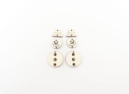 Snowman wood earring blanks, wood cutouts, earring blanks