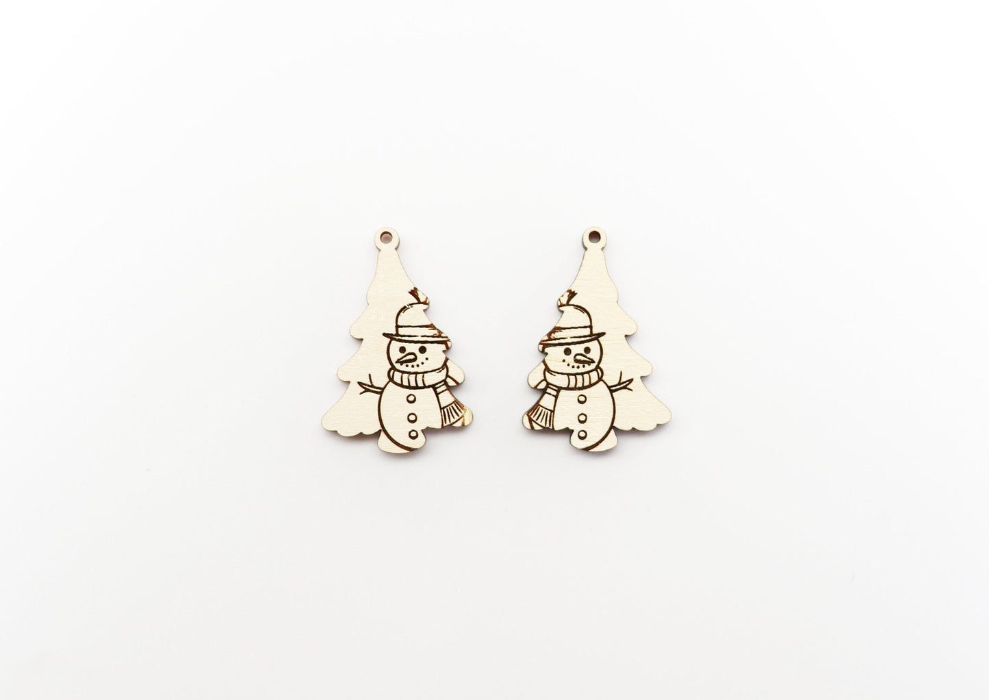 Snowman Christmas tree earring blanks, wood blanks