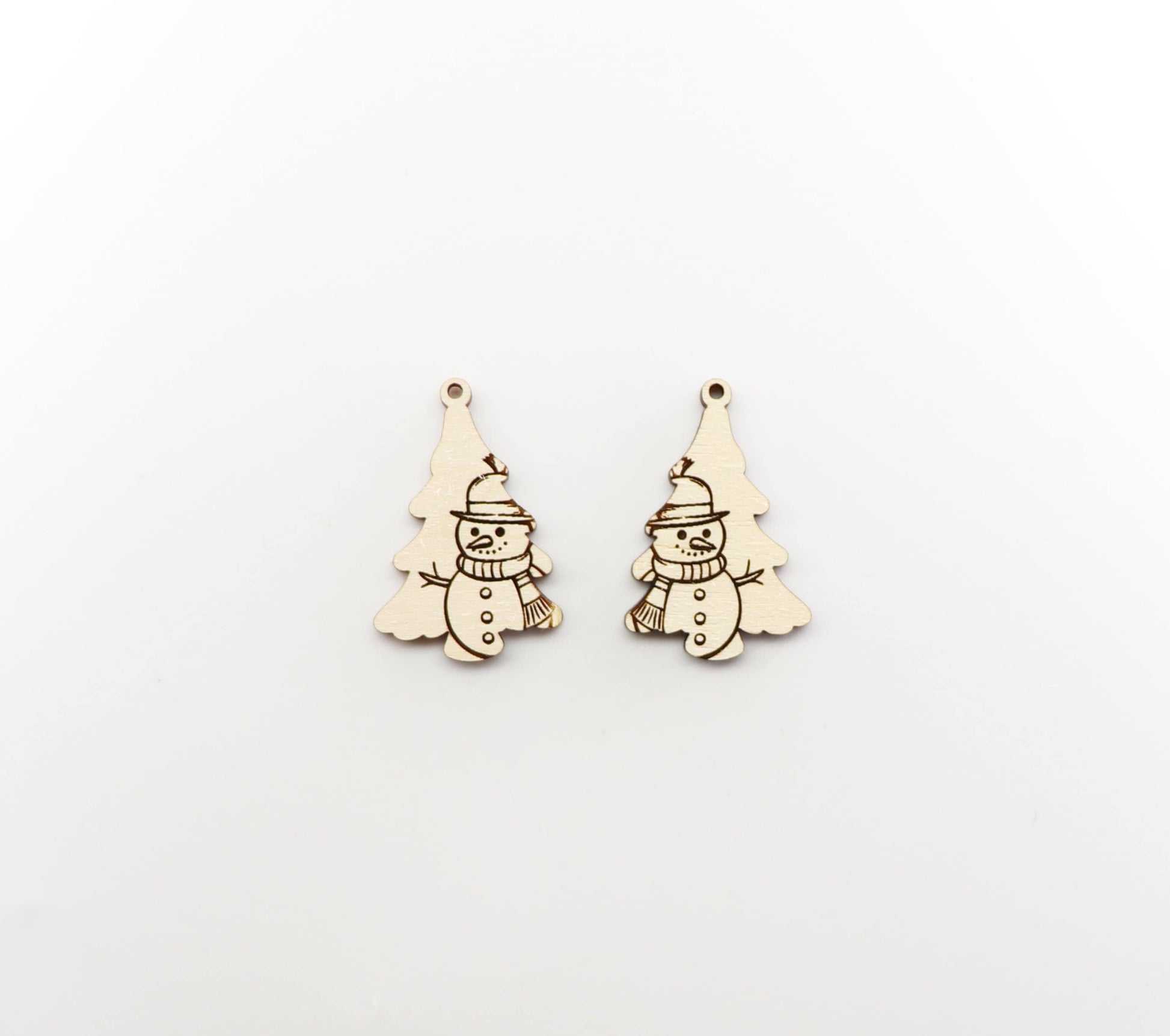 Snowman Christmas tree earring blanks, wood blanks