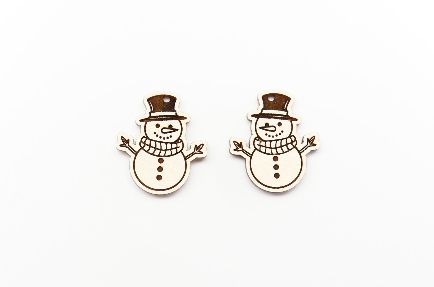 Snowman wood earring blanks, earring findings, earring blanks