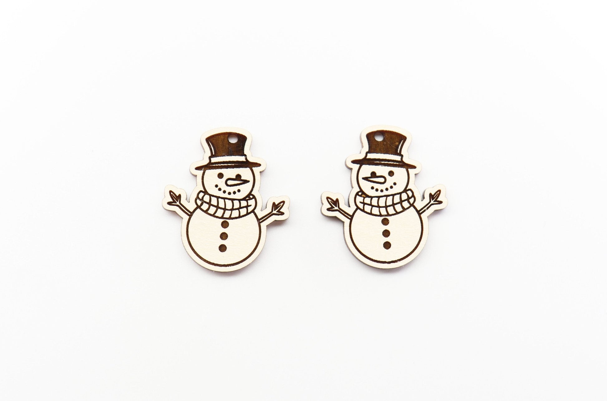 Snowman wood earring blanks, earring findings, earring blanks