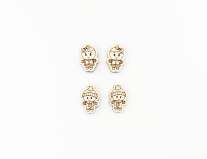 Christmas earring blanks, Gingerbread studs