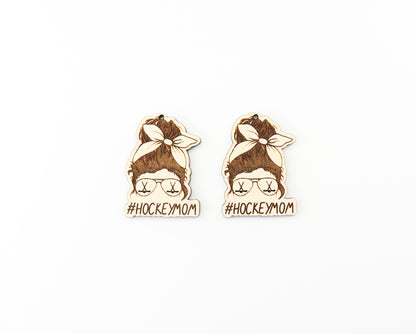 Hockey mom earring blanks, hockey earrings