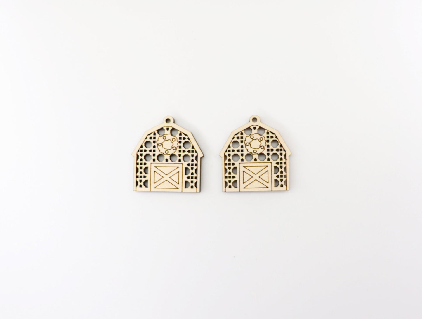 Christmas barn earring blanks, wood blanks