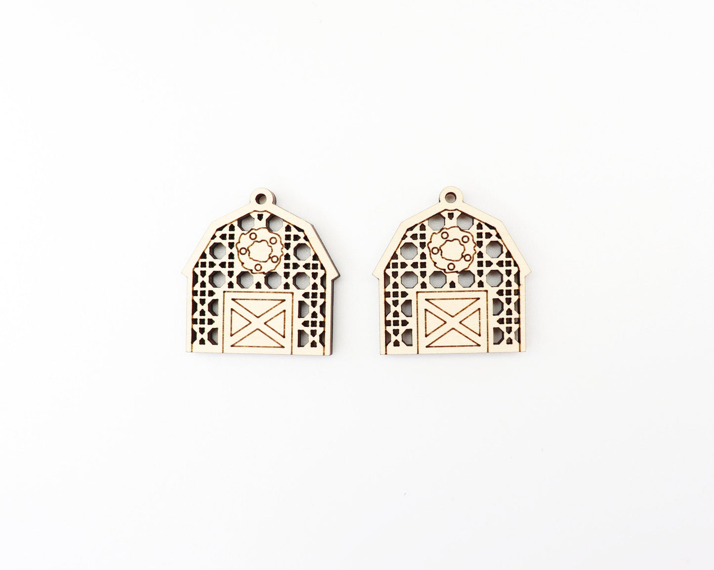 Christmas barn earring blanks, wood blanks