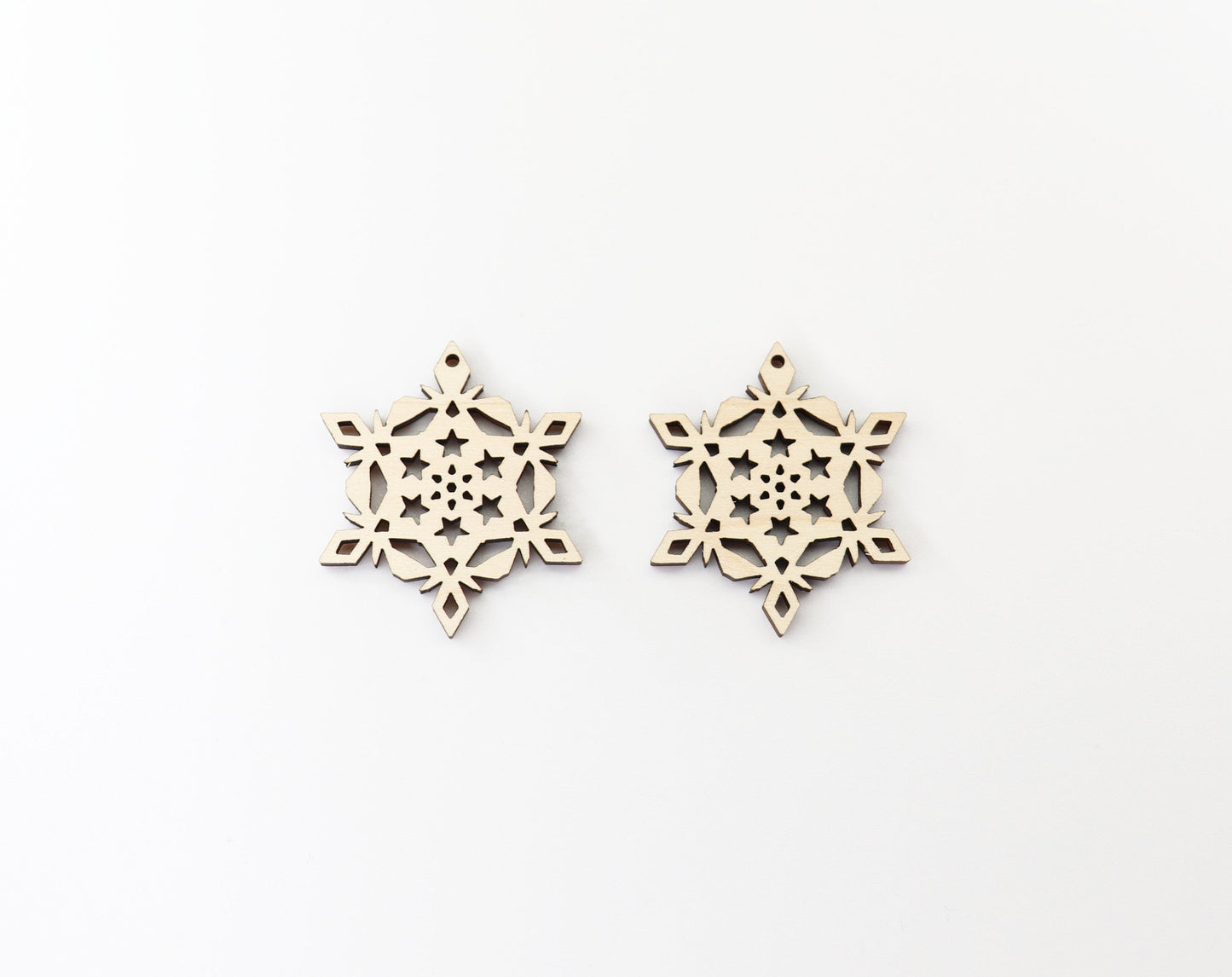 Snowflake wood earring blanks, earring blanks