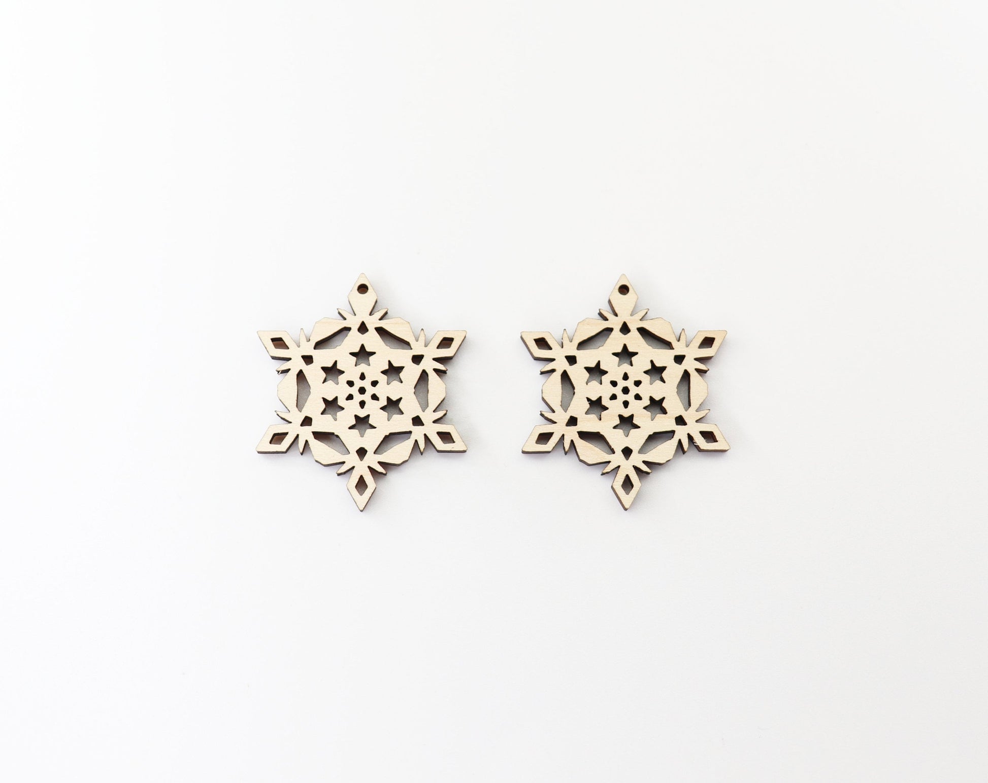 Snowflake wood earring blanks, earring blanks