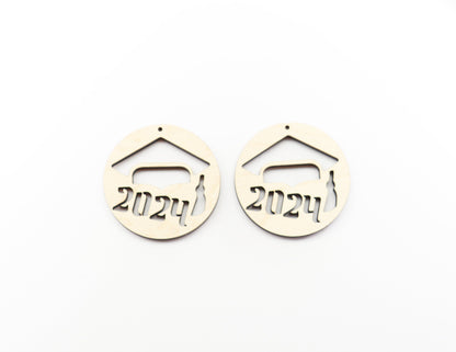 Graduation earring blanks, 2024 earring blanks, sold per set