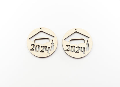 Graduation earring blanks, 2024 earring blanks, sold per set