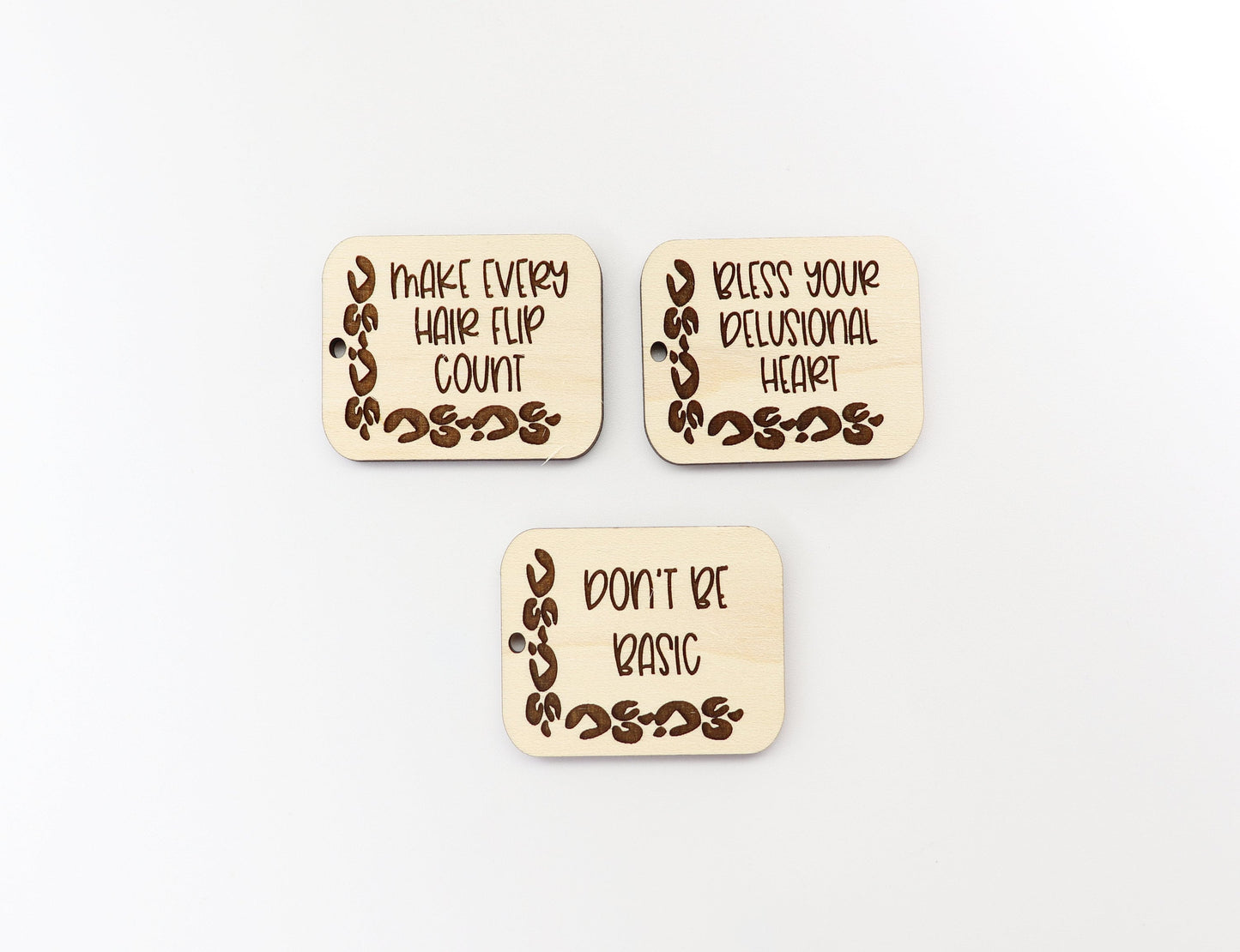 Sarcastic Keychain blanks, wood blanks