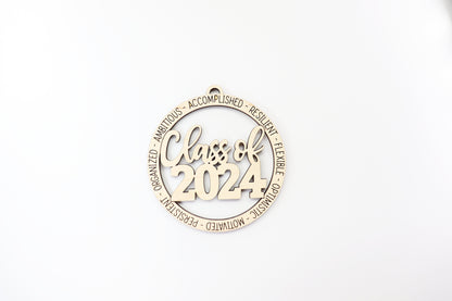 Class of 2024 ornament, wood blanks, wood cutouts