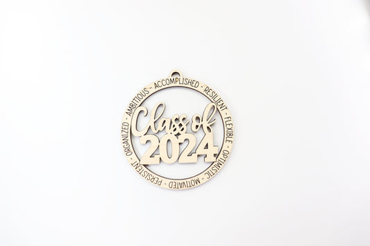 Class of 2024 ornament, wood blanks, wood cutouts