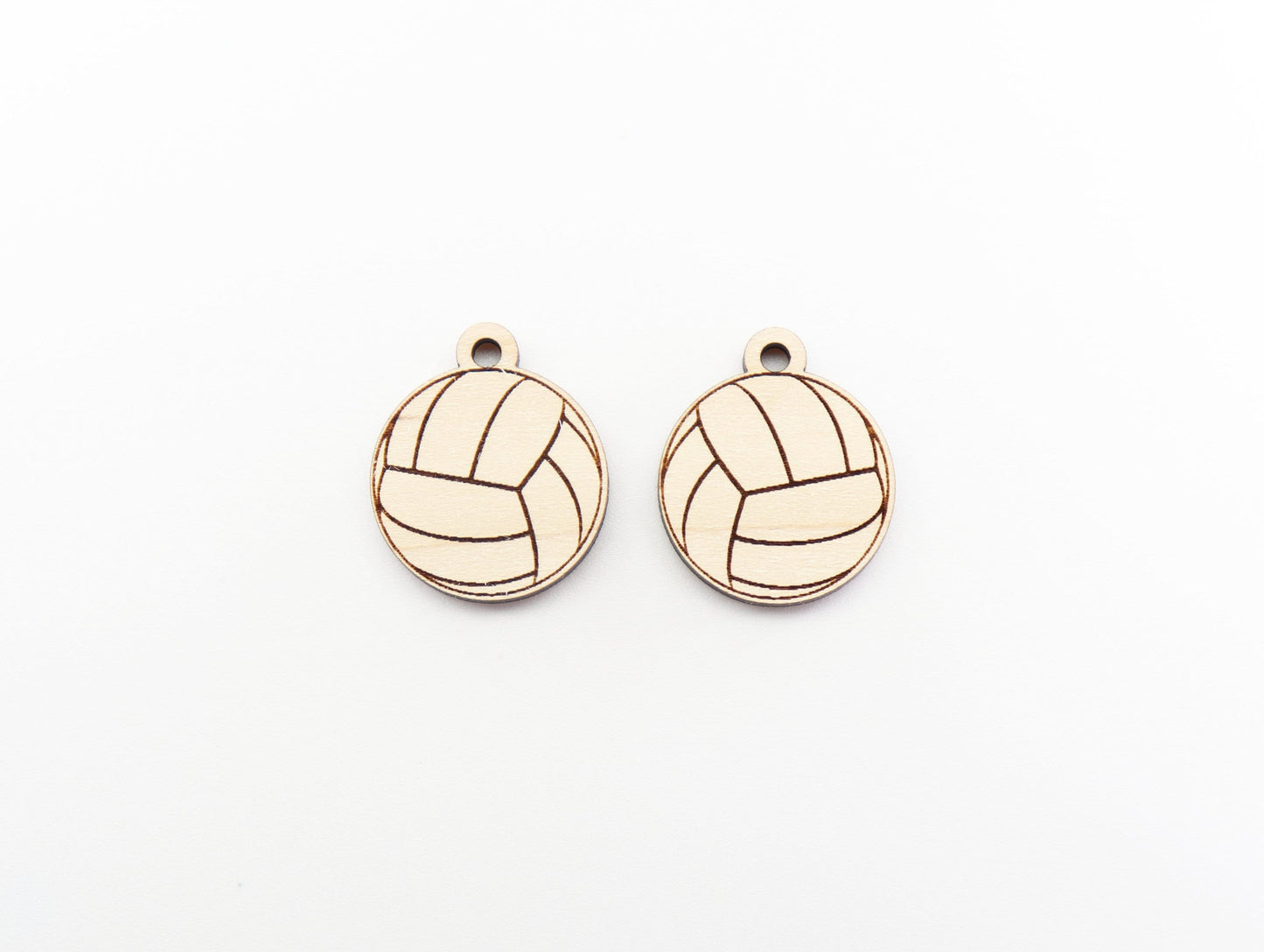 Volleyball earring blanks, wood cutouts, sold per pair