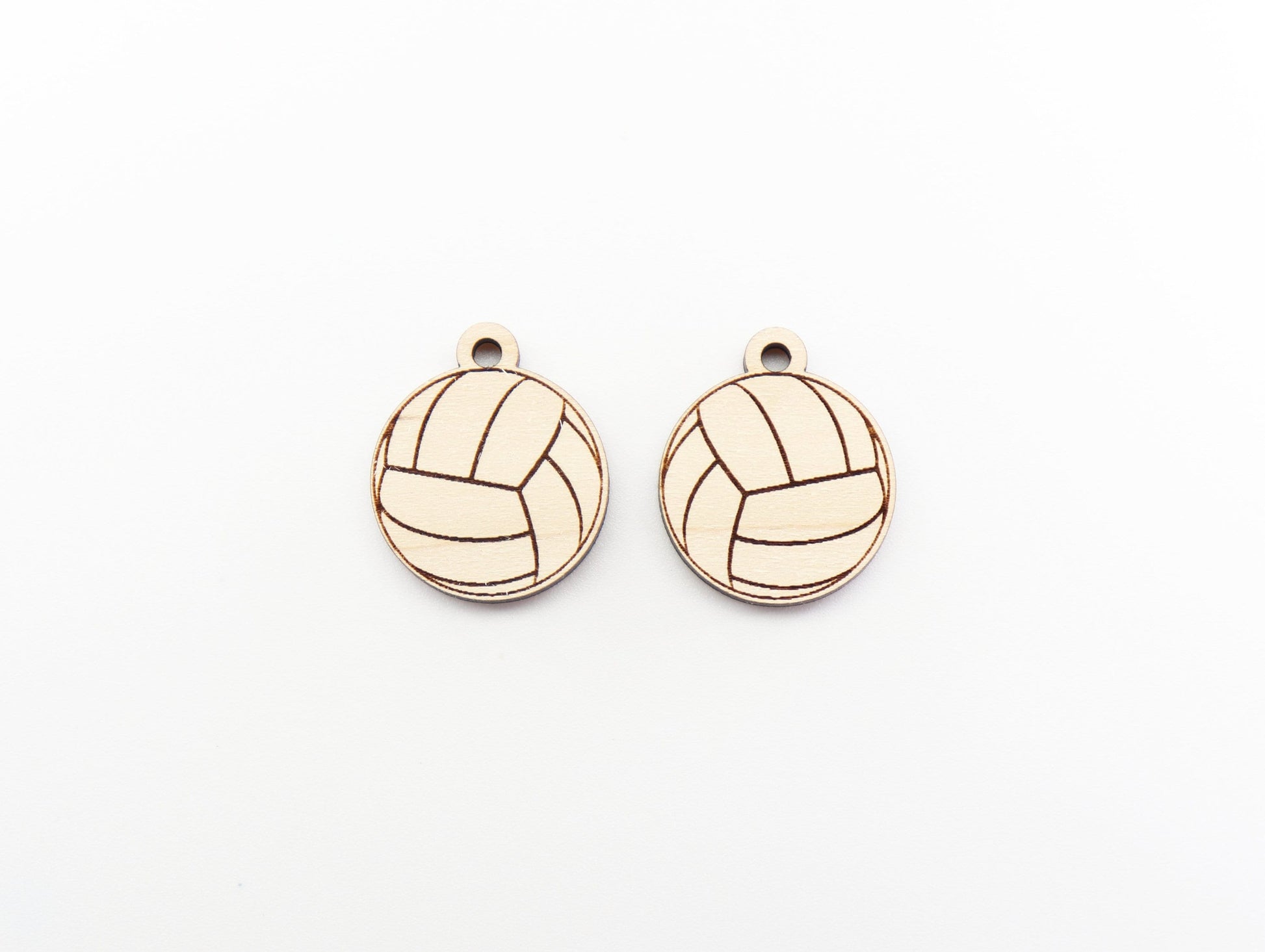 Volleyball earring blanks, wood cutouts, sold per pair