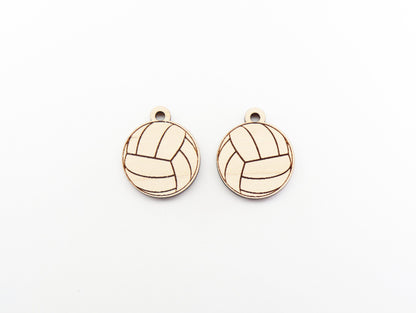 Volleyball earring blanks, wood cutouts, sold per pair