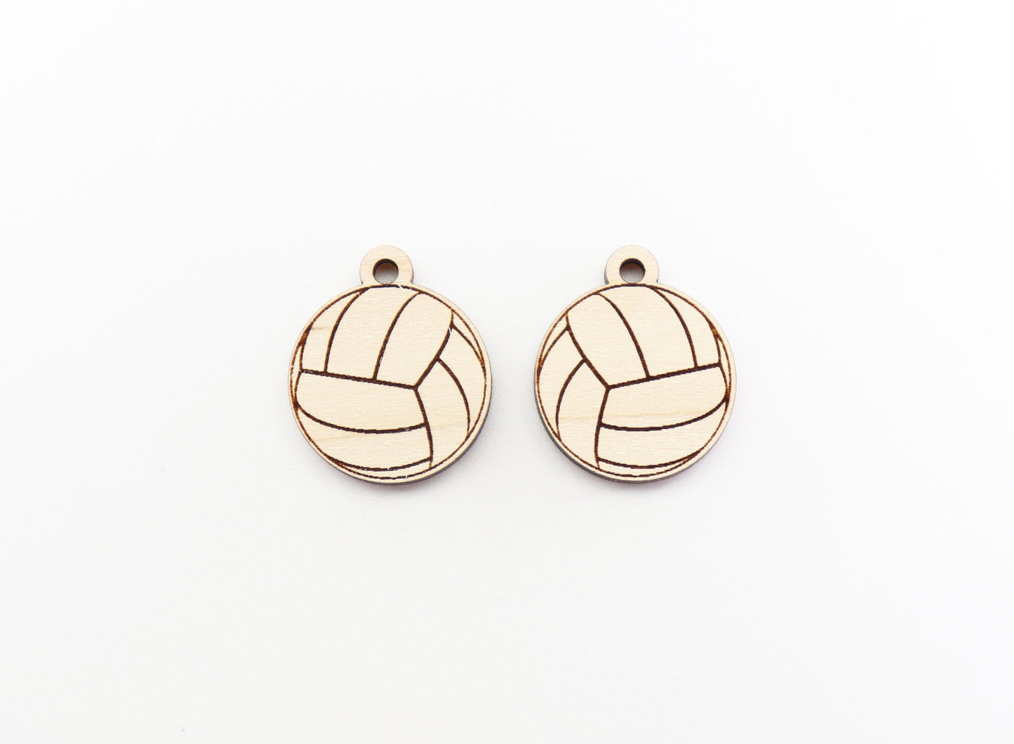 Volleyball earring blanks, wood cutouts, sold per pair