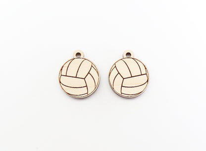 Volleyball earring blanks, wood cutouts, sold per pair