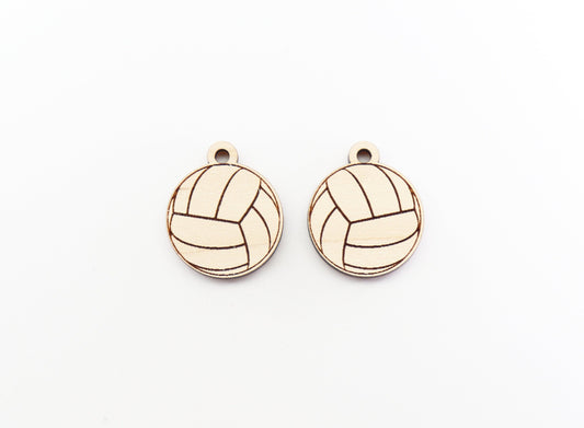 Volleyball earring blanks, wood cutouts, sold per pair