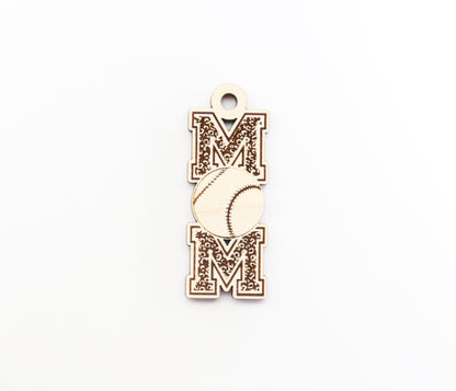 Baseball mom Keychain blanks, mom keychain, wood blanks