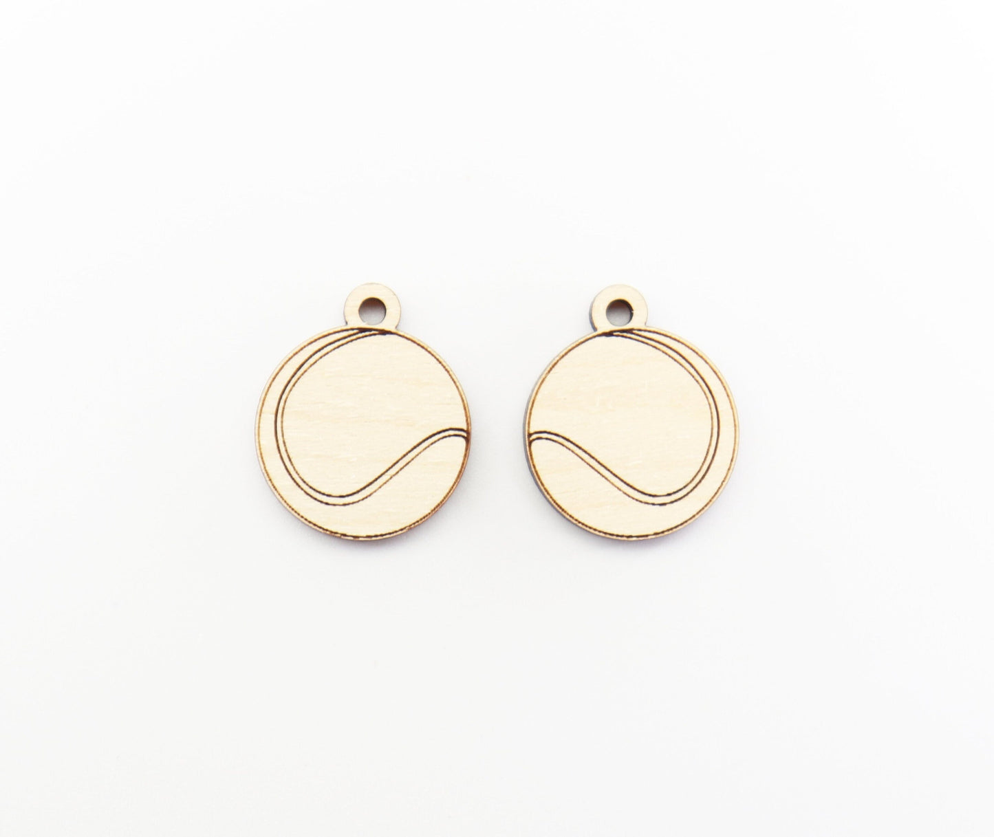 Tennis earring blanks, wood cutouts, sold per pair