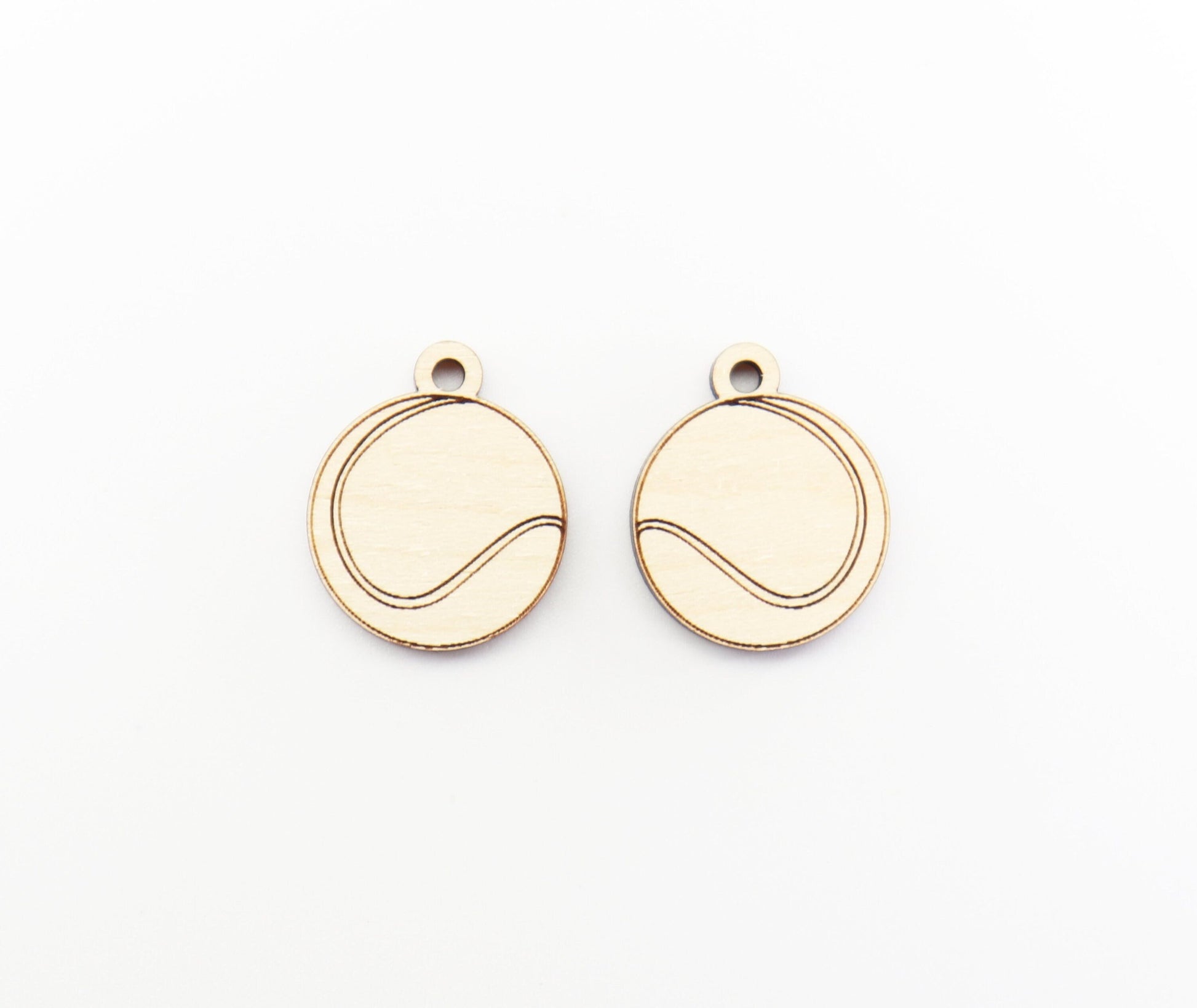 Tennis earring blanks, wood cutouts, sold per pair