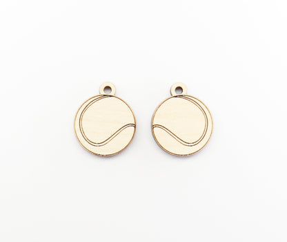 Tennis earring blanks, wood cutouts, sold per pair