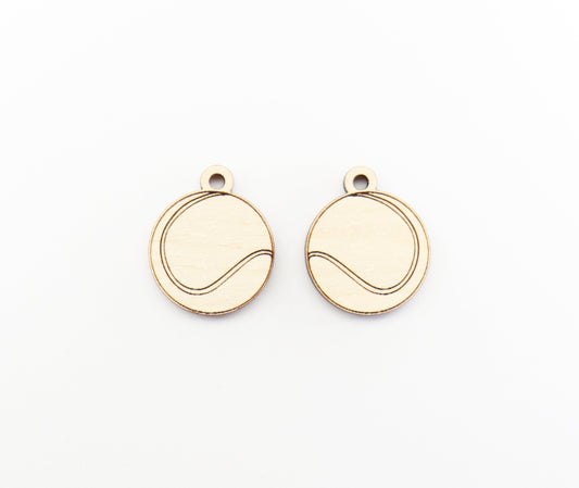 Tennis earring blanks, wood cutouts, sold per pair