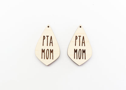 PTA mom earring blanks, wood cutouts, earring blanks