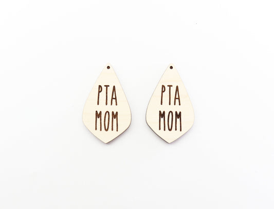 PTA mom earring blanks, wood cutouts, earring blanks