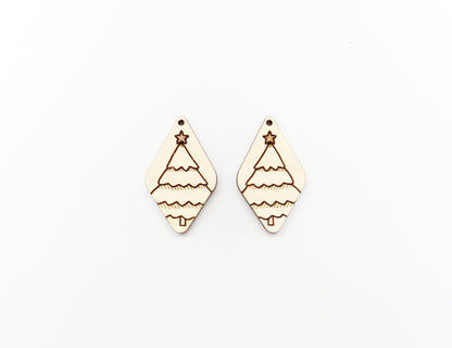 Christmas tree earring blanks, wood blanks