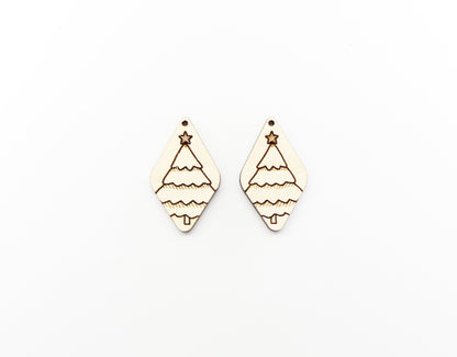 Christmas tree earring blanks, wood blanks