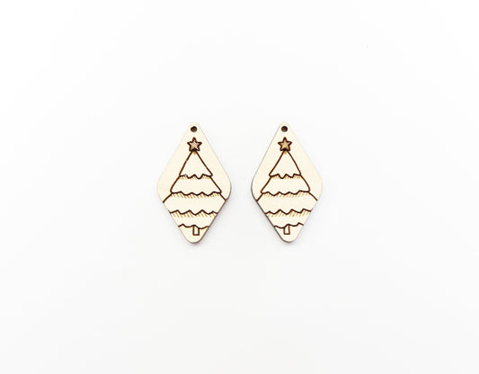 Christmas tree earring blanks, wood blanks