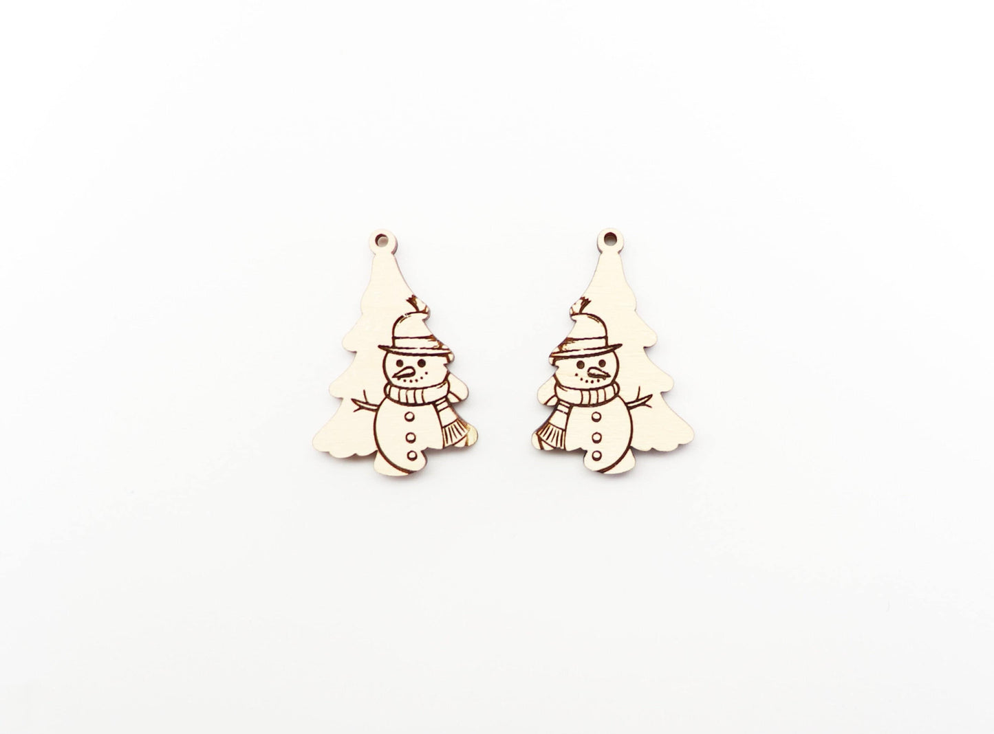 Snowman Christmas tree earring blanks, wood blanks