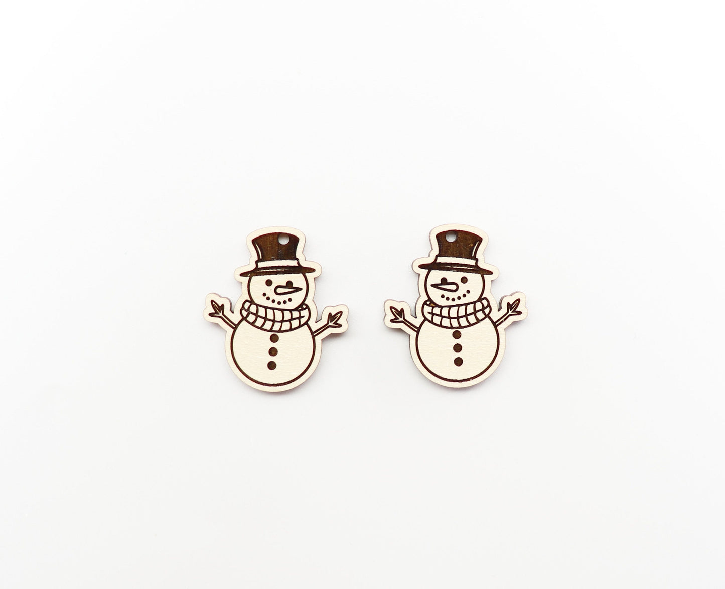 Snowman wood earring blanks, earring findings, earring blanks