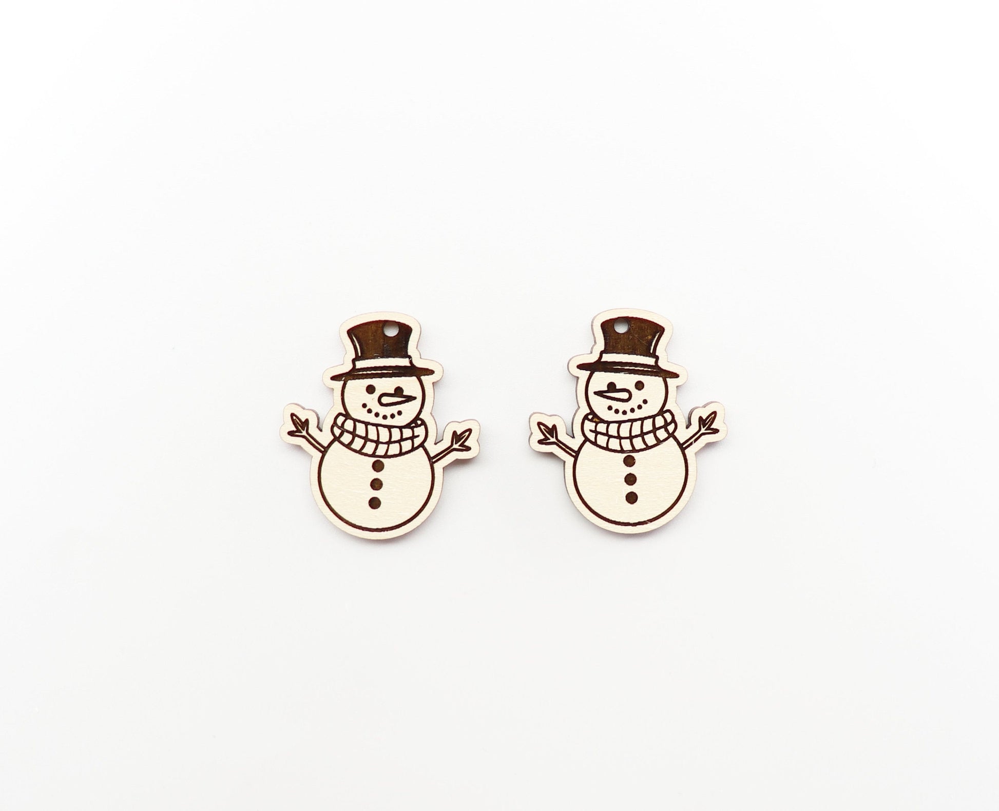 Snowman wood earring blanks, earring findings, earring blanks