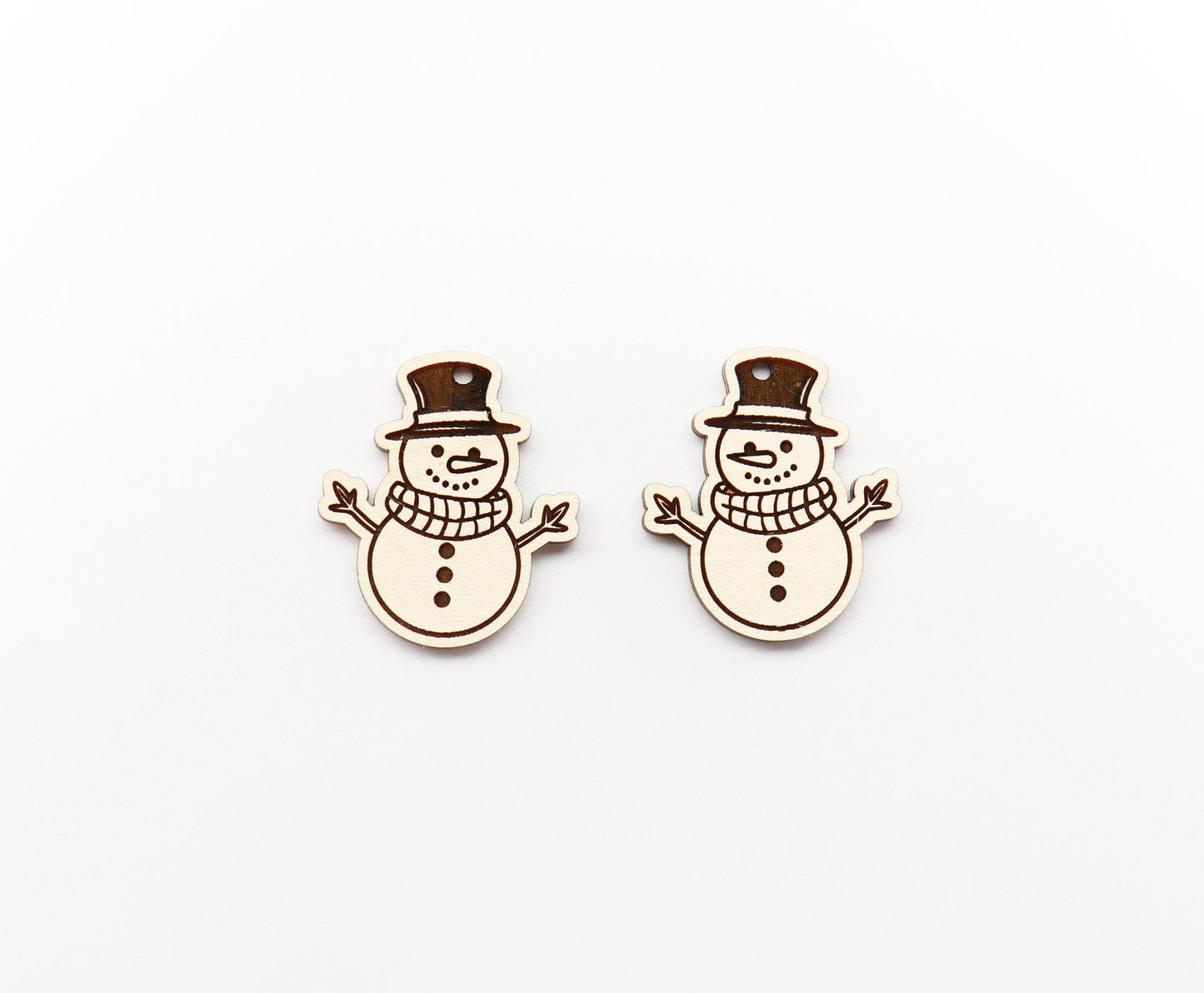 Snowman wood earring blanks, earring findings, earring blanks