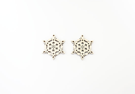 Snowflake wood earring blanks, earring blanks