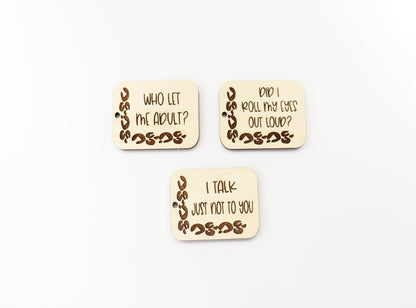 Sarcastic Keychain blanks, wood blanks