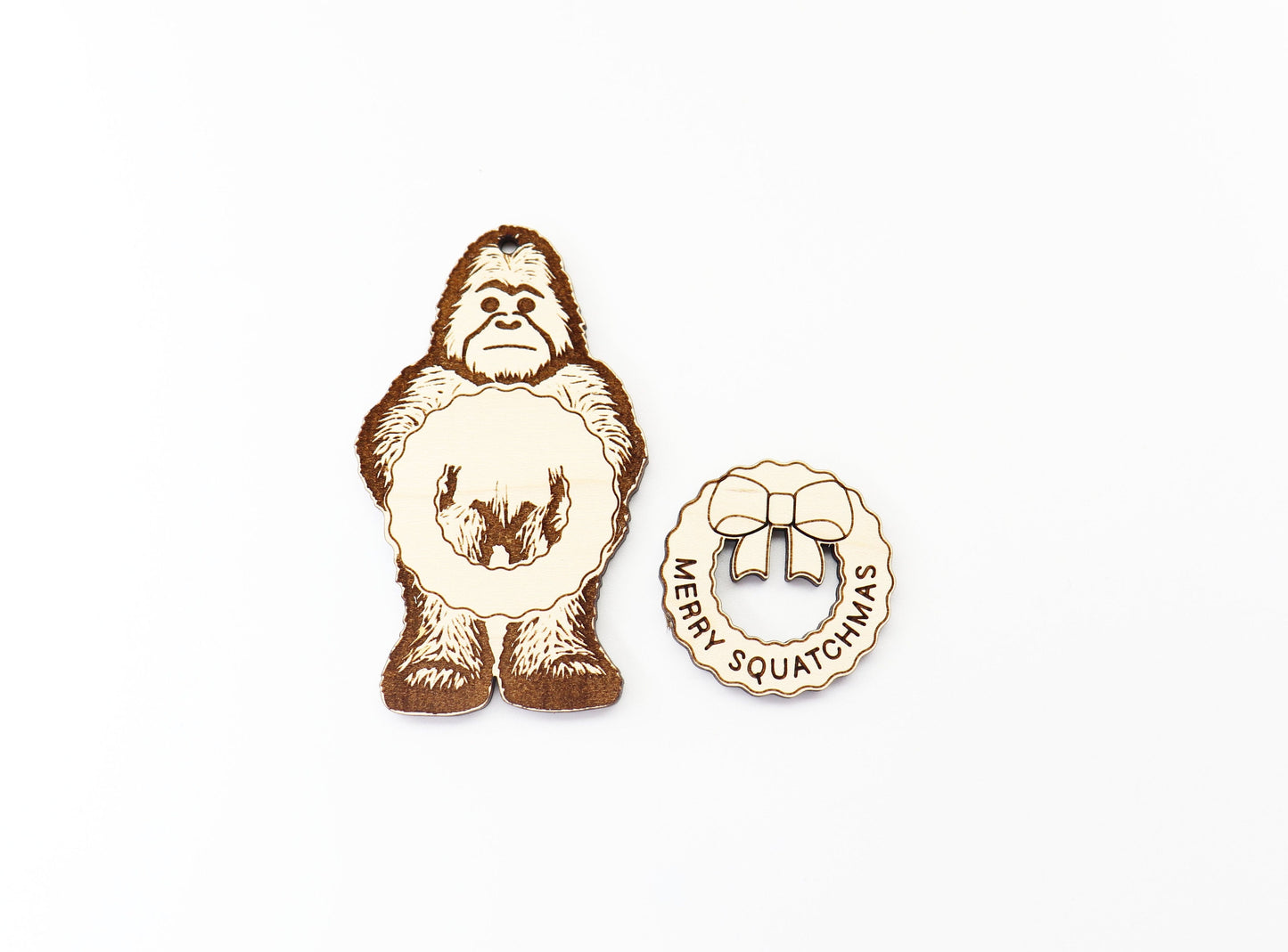 Bigfoot ornament, wood blanks, wood cutouts