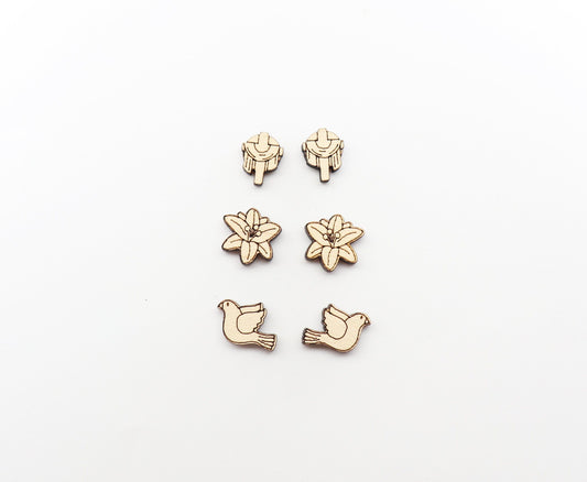 Easter stud blanks, earring blanks, wood cutouts