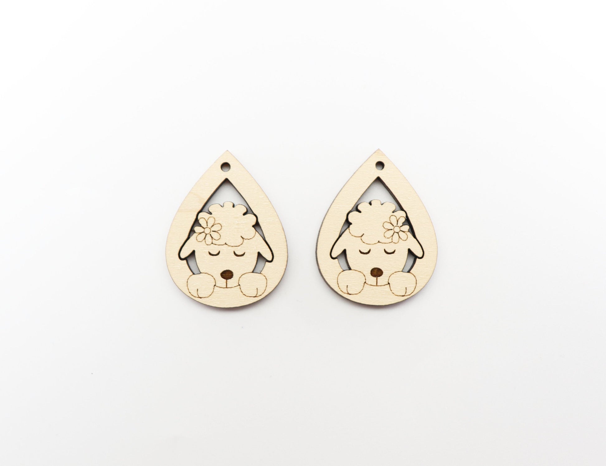 Lamb wood earring blanks, wood cutouts