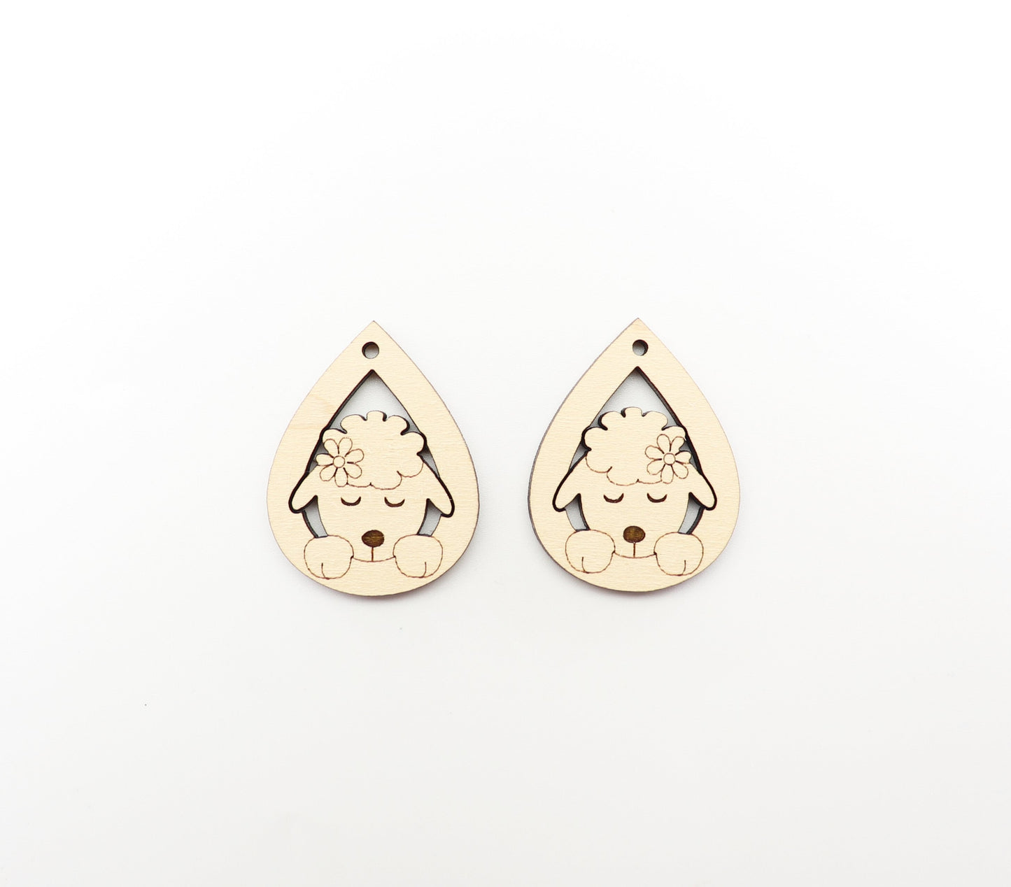 Lamb wood earring blanks, wood cutouts