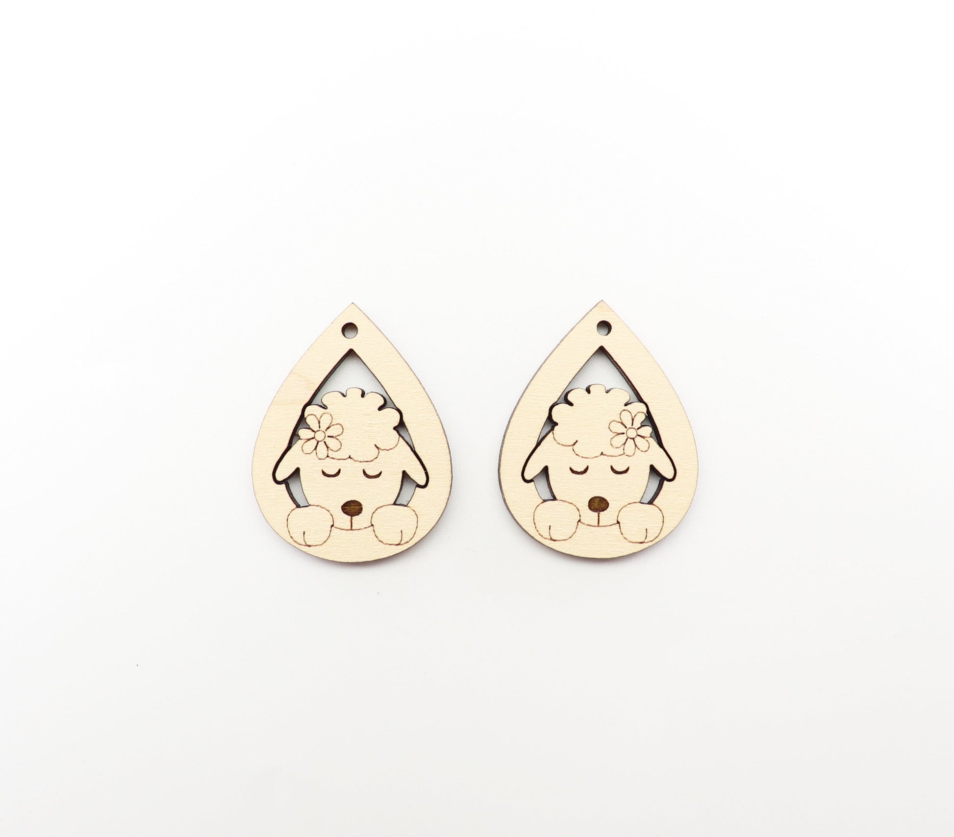 Lamb wood earring blanks, wood cutouts