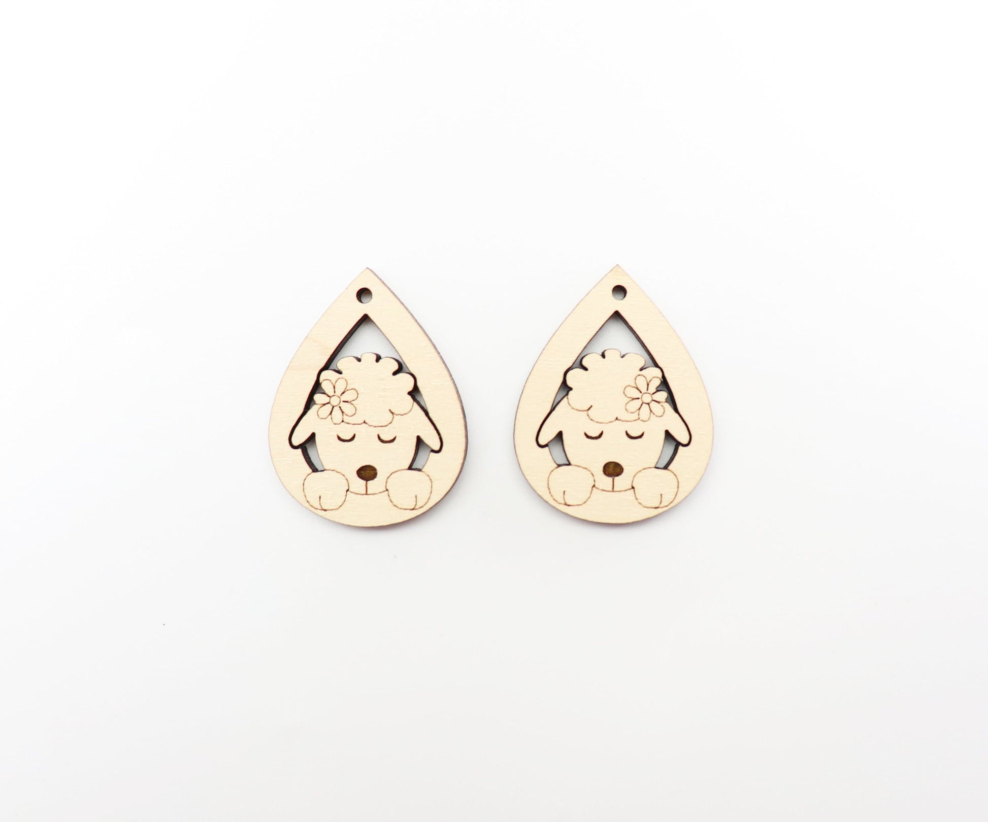 Lamb wood earring blanks, wood cutouts